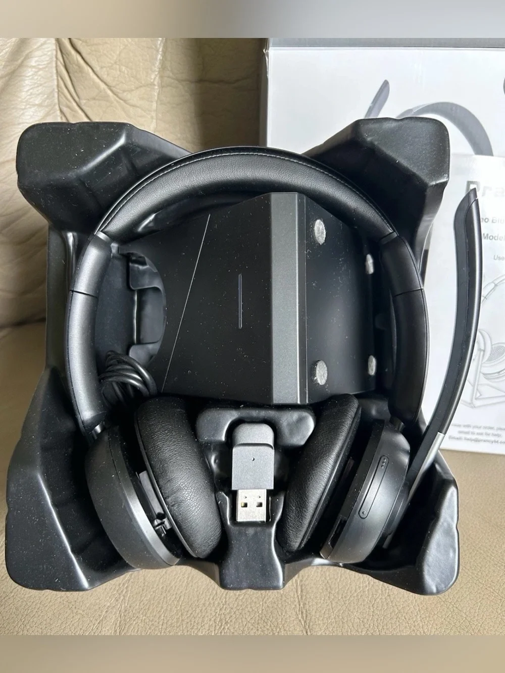 PrancyBt Wireless Bluetooth Headset Upgraded Version AI Noise Cancelling Mic